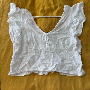 Kirious White Ruffled Women's Top